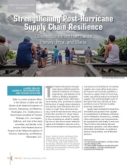 TR News 331 January-February 2021: Strengthening Post-Hurricane Supply Chain Resilience