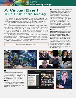 TR News 332 March-April 2021: A Virtual Event: TRB’s 100th Annual Meeting