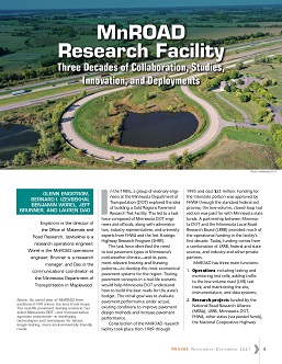 TR News 336 November-December 2021: MnROAD Research Facility: Three Decades of Collaboration, Studies, Innovation, and Deployments