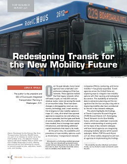 TR News 336 November-December 2021: Redesigning Transit for the New Mobility Future