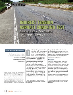 TR News 345: Indirect Tension Asphalt Cracking Test: Ensuring Asphalt Mix Designs for Durable Pavements