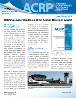 Impacts on Practice: Defining Leadership Roles at the Athens-Ben Epps Airport
