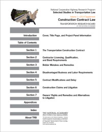Selected Studies in Transportation Law, Vol. 1: Construction Contract Law - 2014 Supplement