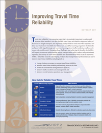 SHRP 2 Project Brief: Improving Travel Time Reliability