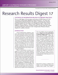 Synthesis of Information Related to Airport Practices: 2013