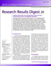 Taking Inventory of ACRP Research and the Next Challenges Facing the Airport Industry