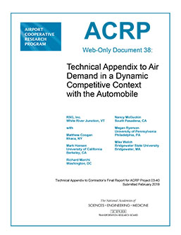 Technical Appendix to Air Demand in a Dynamic Competitive Context with the Automobile