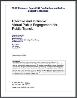 Effective and Inclusive Virtual Public Engagement for Public Transit