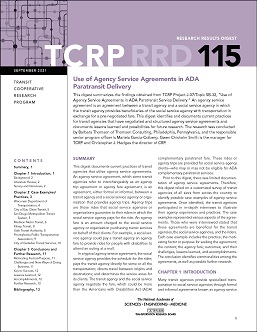 Use of Agency Service Agreements in ADA Paratransit Delivery