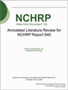 Annotated Literature Review for NCHRP Report 640