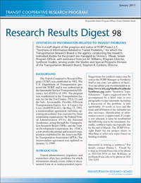 Synthesis of Information Related to Transit Problems: 2011