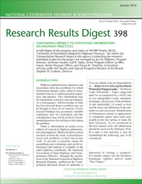 Continuing Project to Synthesize Information on Highway Practices: 2016